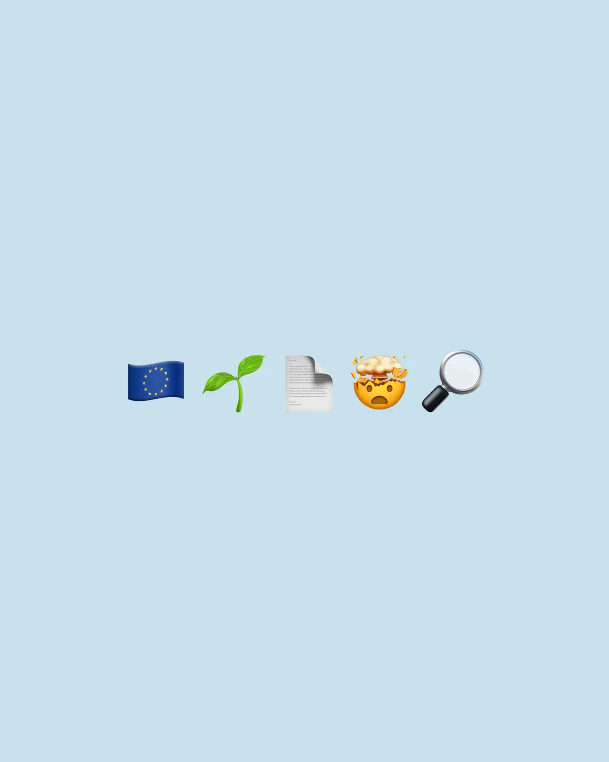 Blaues Key Visual zum Industry Update »Green Claims« mit EU-Flagge, Pflanze, Dokument und Lupe